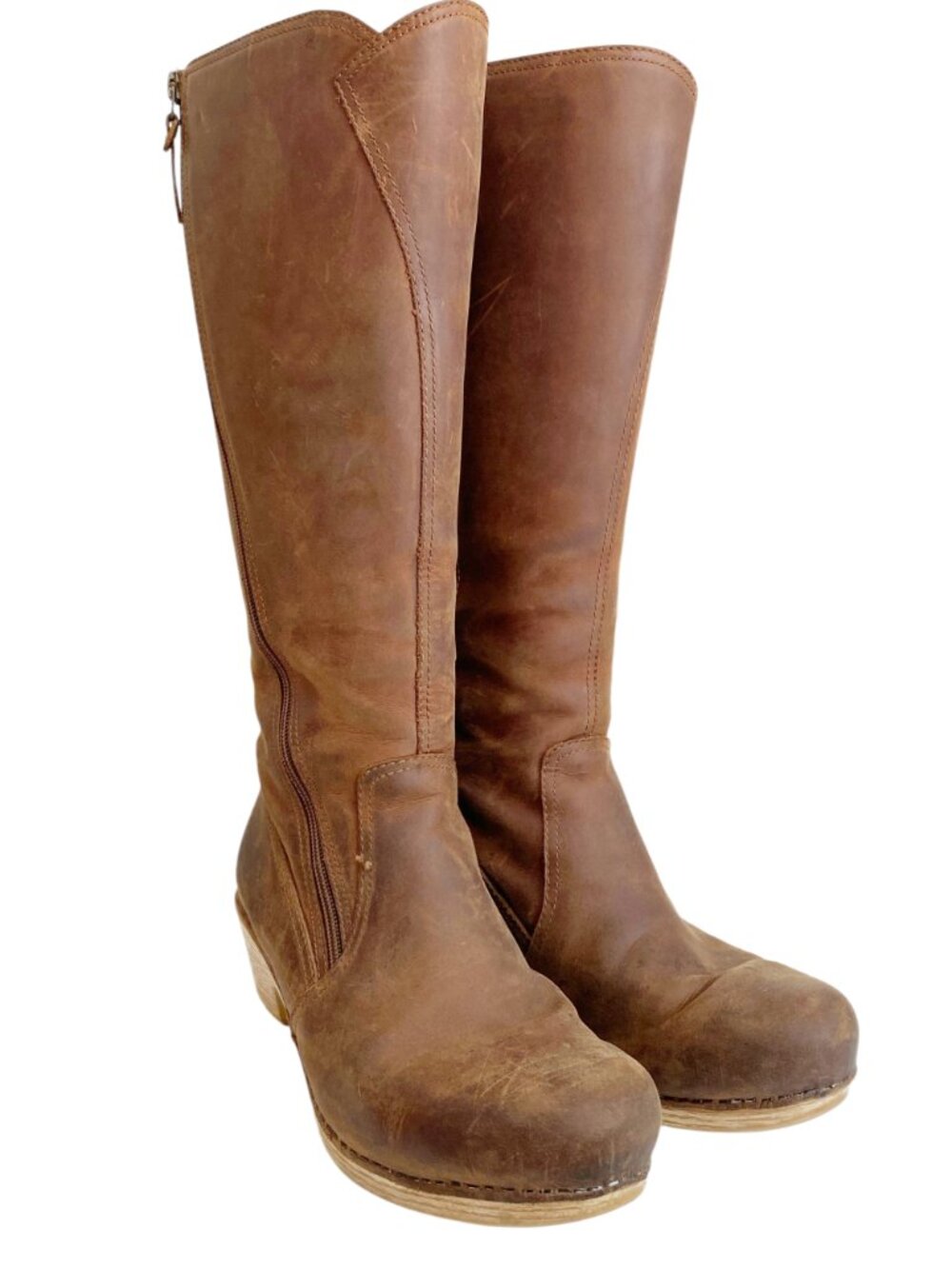 Dansko Brown Leather Chunky Retro Y2K Knee High Martha Boots - Size 40